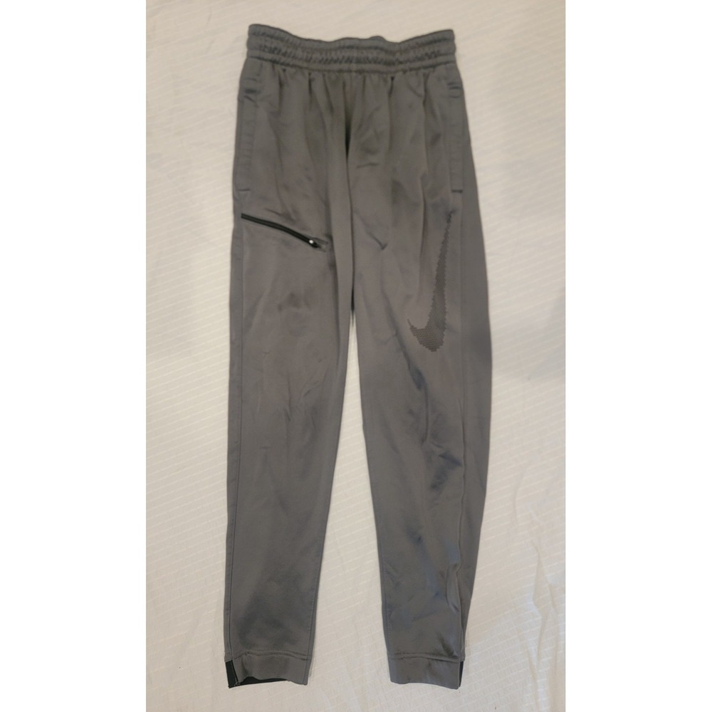 Nike Swoosh Dri-Fit Joggers‎ Fleece Lined Sweatpants Elastic Waist Cuffs Gray S